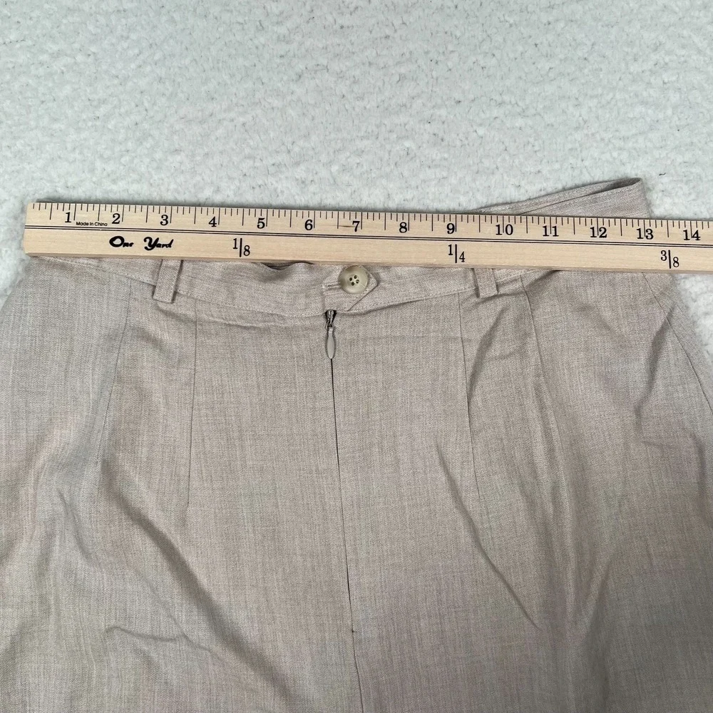 Tweeds Short Pencil Skirt‎ Size 8 Khaki Tan Career Office Capsule Wool Blend